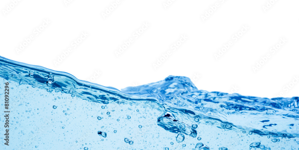 Water and air bubbles over white background Water and air bubbles over white background