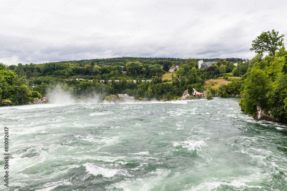 Waterfall on Rhine river