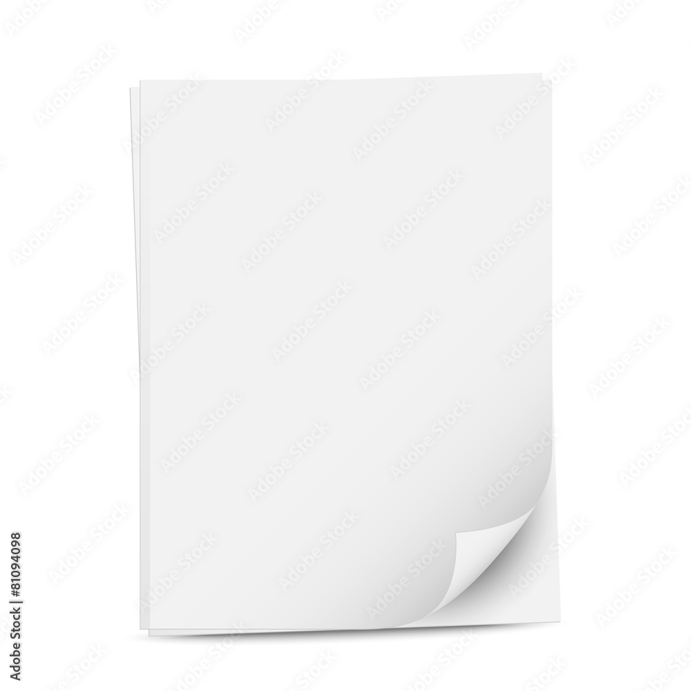 Blank sheets of white paper, vector illustration Blank sheets of white paper, vector illustration