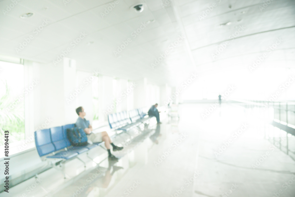 Fototapeta premium Blurred photo of an airport terminal.