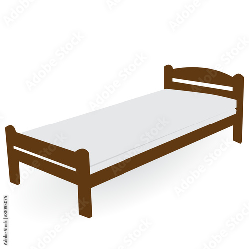 isolated wood single bed