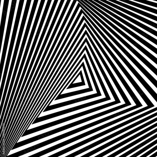 Design monochrome triangle movement illusion background