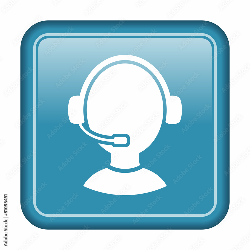 Customer support operator with headset icon