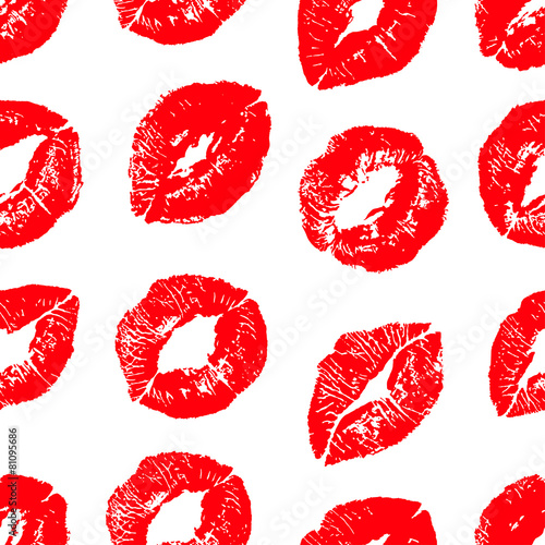 Seamless red lips prints
