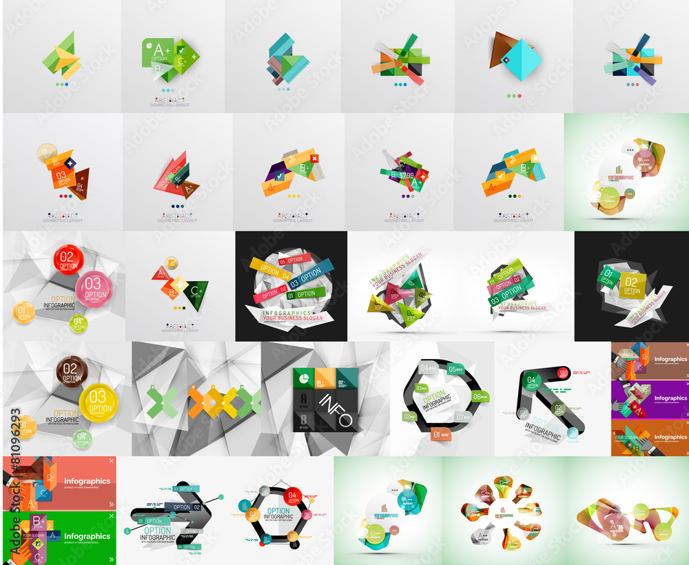 Fototapeta premium Mega set of infographic layouts, labels, web boxes