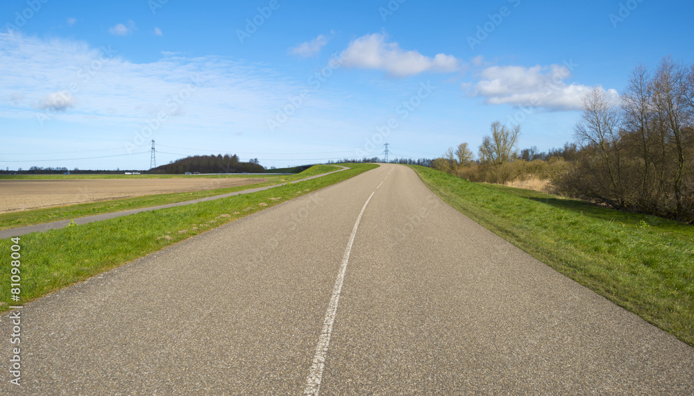 Road through the countryside in spring