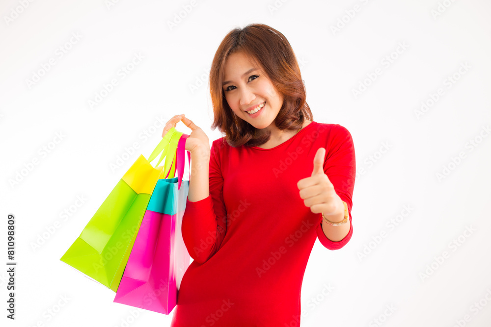 Beautiful woman with a lot of shopping bags