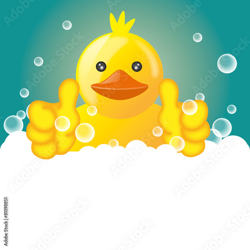 Obraz na plátně Funny squeaky duck rubber duck cartoon illustration