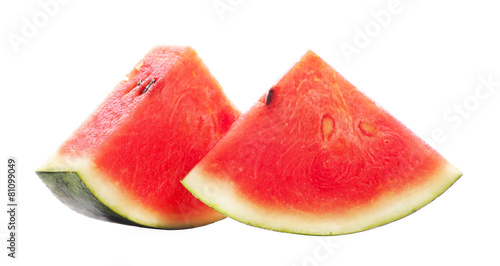 Slice of watermelon isolated on a white background