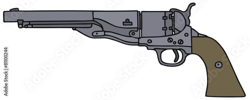 Classic Wild West revolver, vector illustration