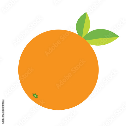 Orange fruit icon with leaf. Healthy lifestyle Flat design.