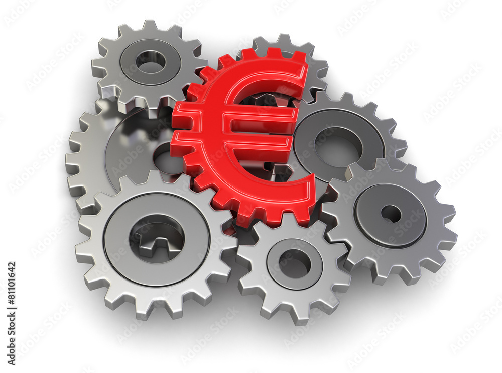 Cogwheel euro (clipping path included) Cogwheel euro (clipping path included)