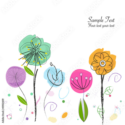 Decorative abstract flower vector background