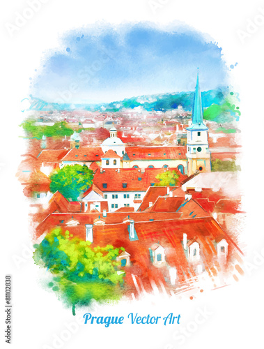 Old Prague skyline view.