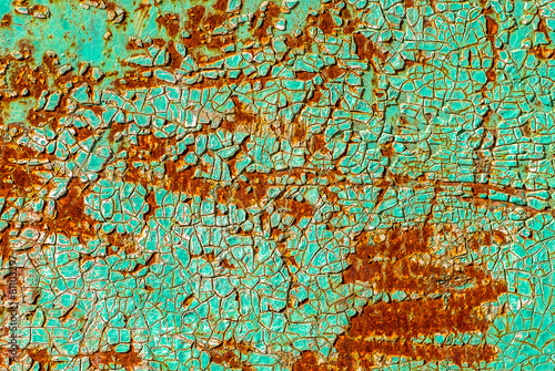 iron surface is covered with old paint © uvisni
