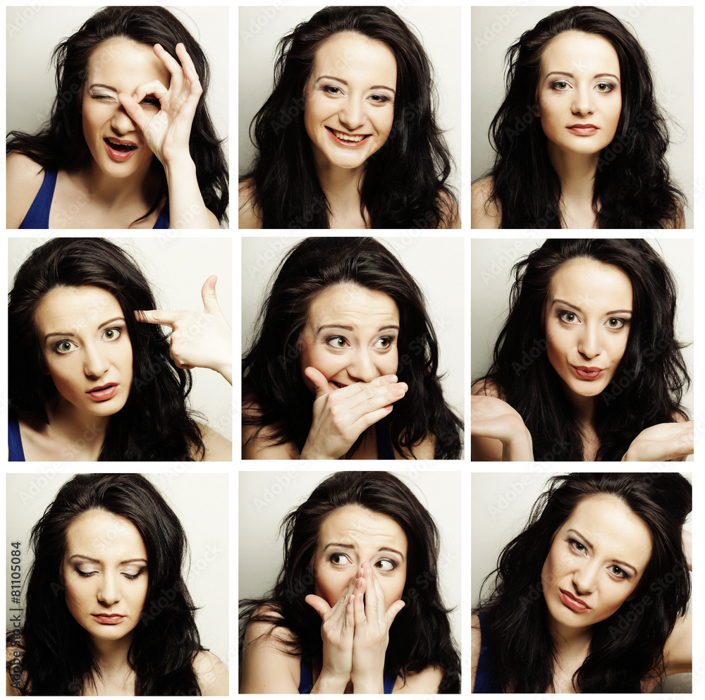 woman making diferent expressions woman making diferent expressions