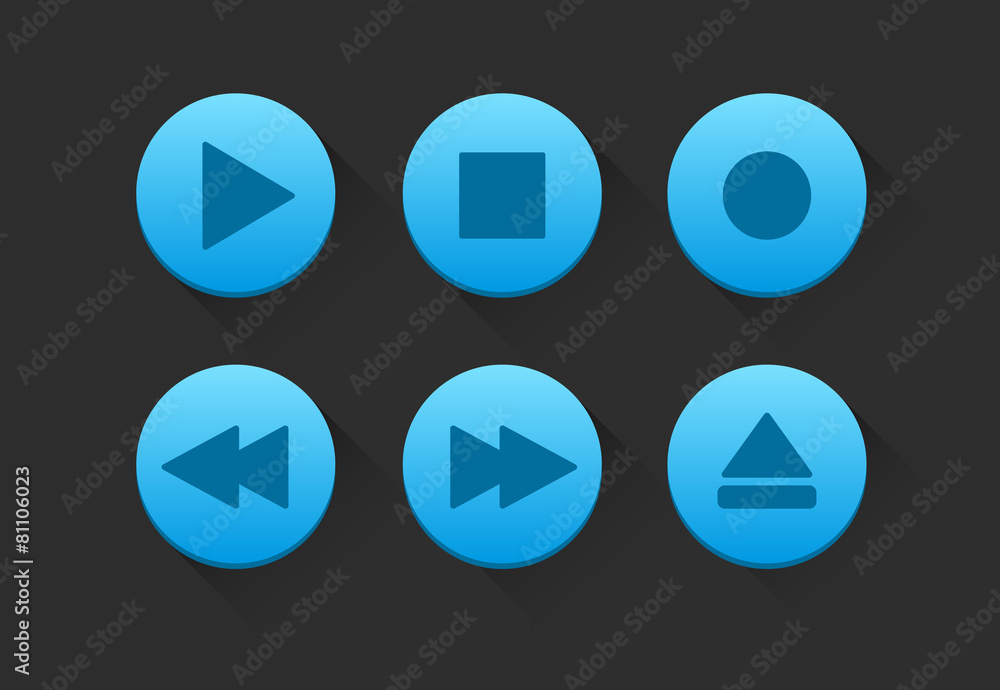 Blue Media Player Buttons Blue Media Player Buttons