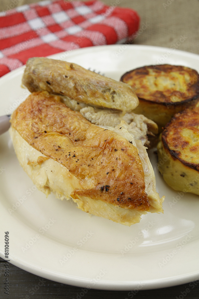 poulet et gratin de pommes de terre