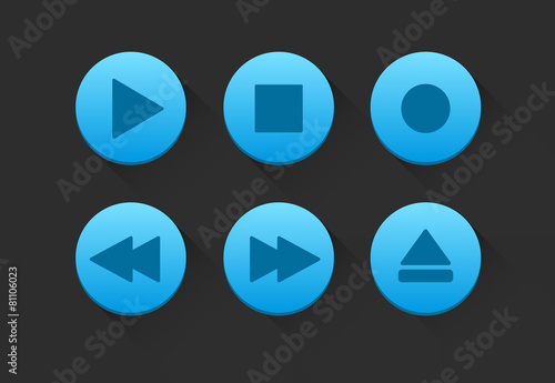 Blue Media Player Buttons