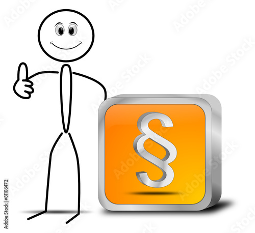Strichmännchen mit Paragraph Button