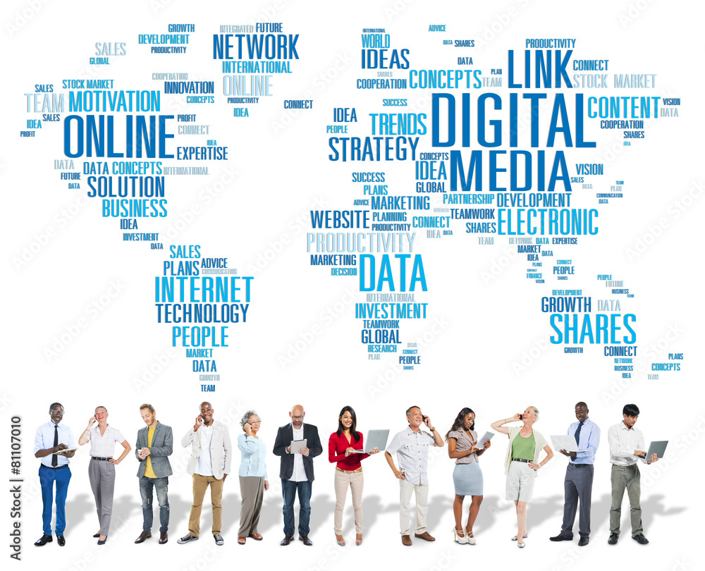 Digital Media Connecting Content Network Technology Concept Digital Media Connecting Content Network Technology Concept