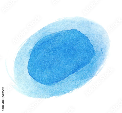 photo blue ink hand painted brush strokes isolated on white