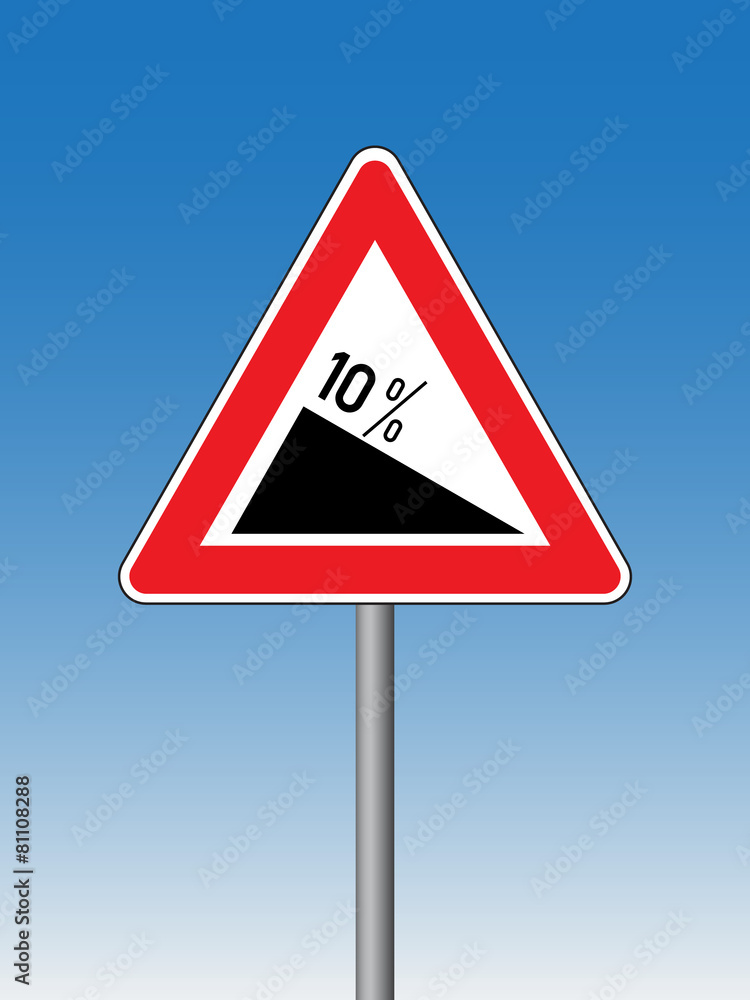 Slope %10 - Hazard Signs