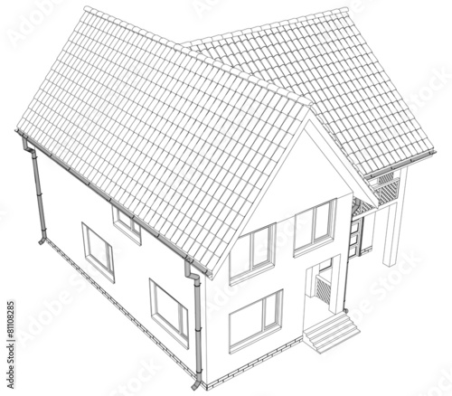 Sketch line at home. Vector illustration