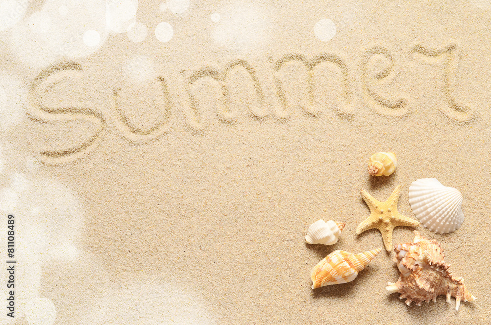 Summer beach. Seashell on the sand. Summer beach. Seashell on the sand.