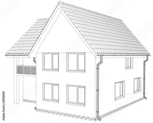 Sketch line at home. Vector illustration