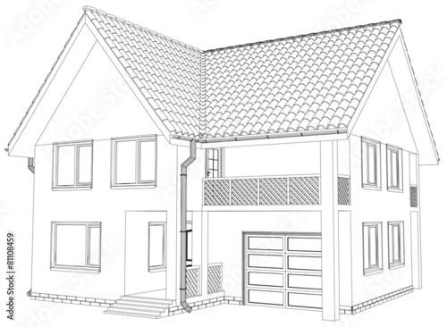 Vector sketch house on the white background. EPS 10