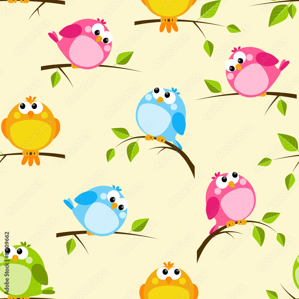 Seamless pattern with color birds Seamless pattern with color birds