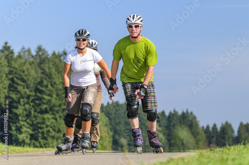 Obraz na płótnie Gruppe auf Inline-Skates