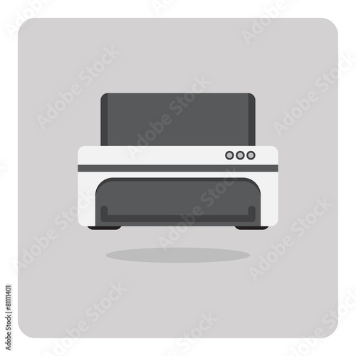 Vector of flat icon, printer on isolated background