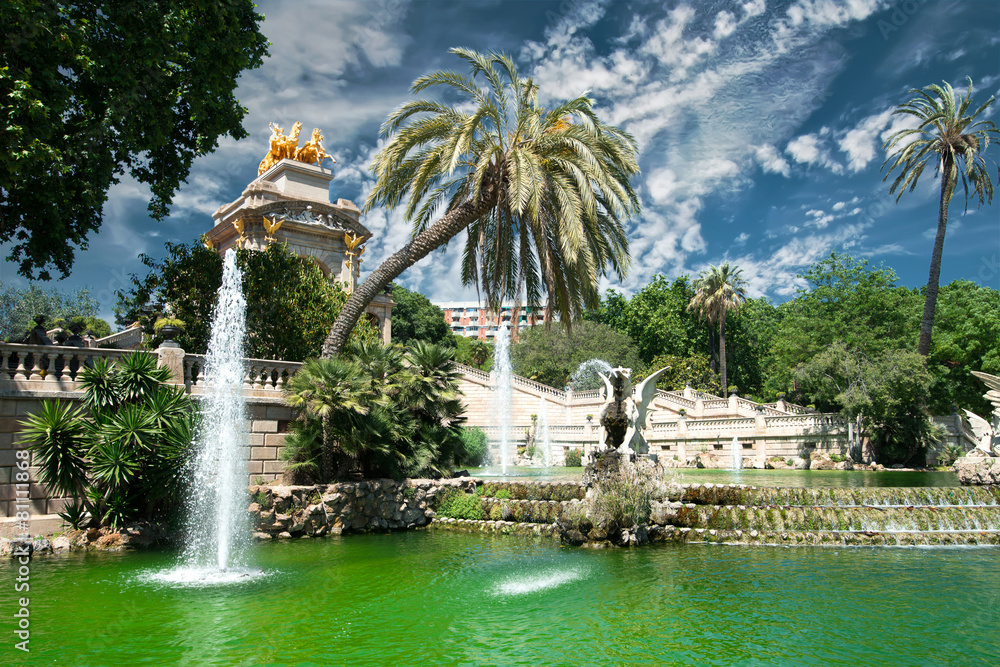 Obraz fontanna w Barcelonie