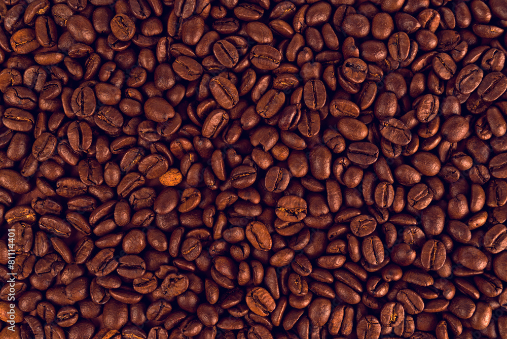 Naklejka premium Roasted Coffee Beans as Textured Background