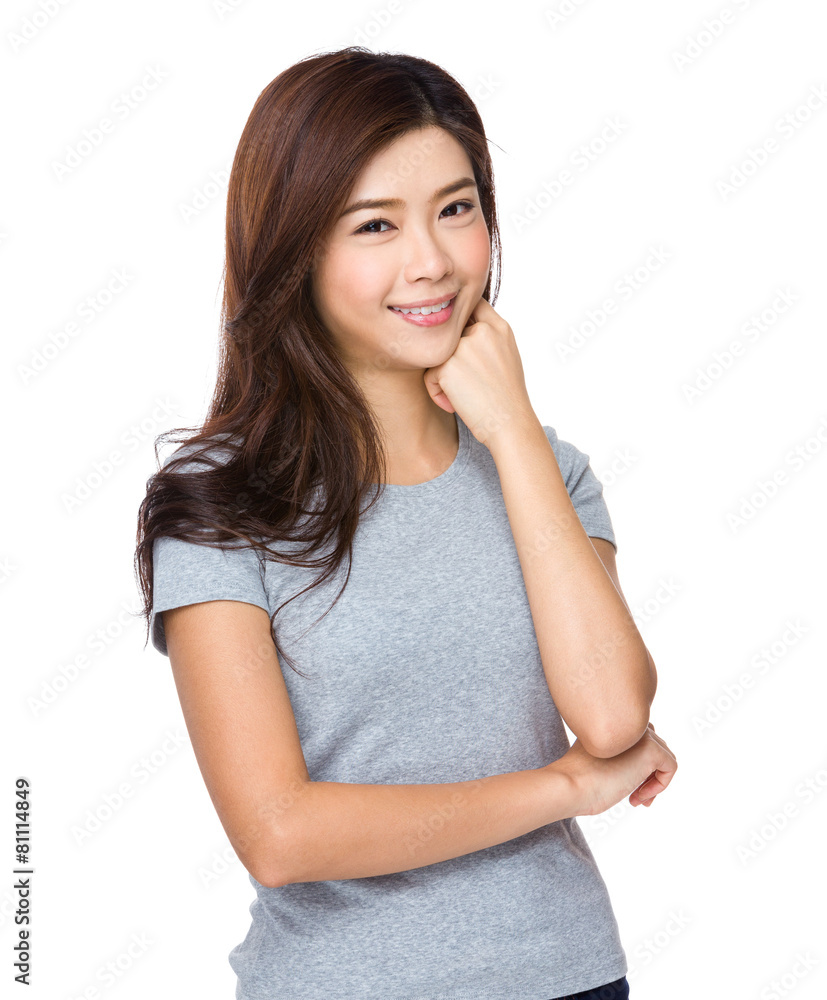 Pretty young girl smiling Pretty young girl smiling