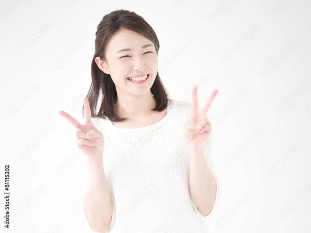 ピース・若い女性 ピース・若い女性
