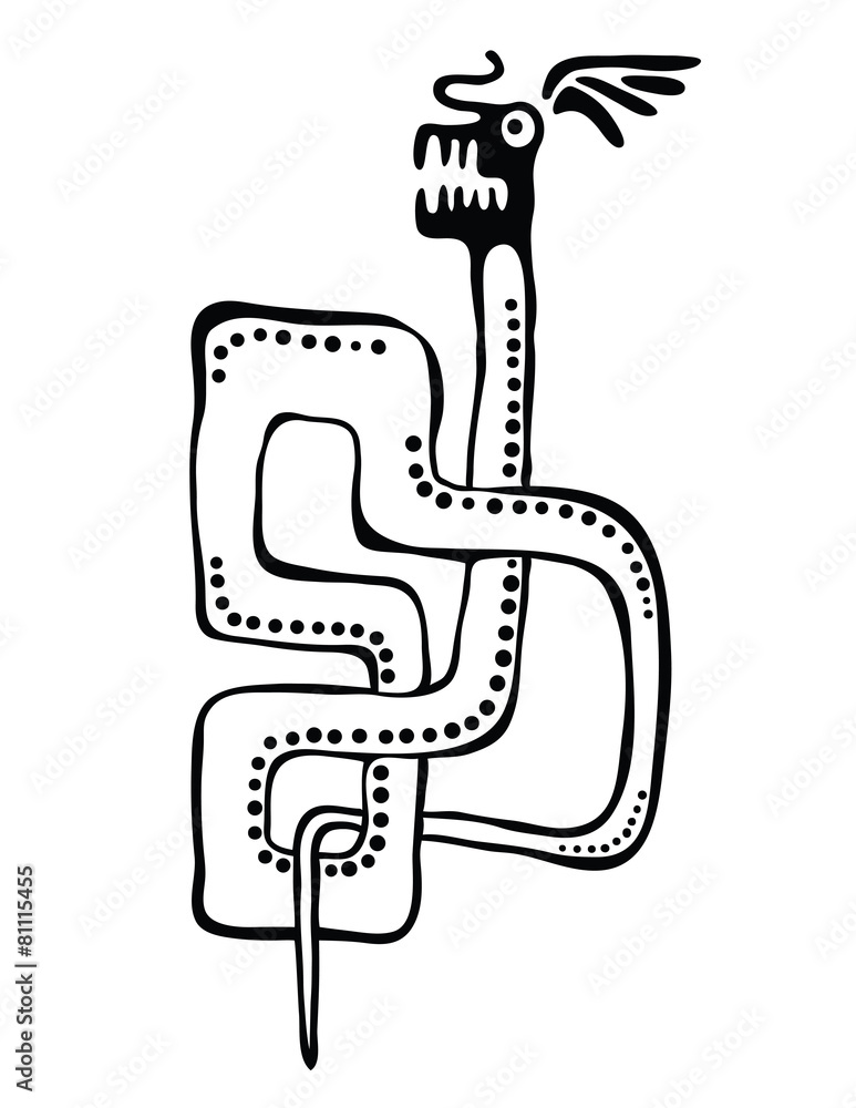 Snake in native style, vector illustration Snake in native style, vector illustration