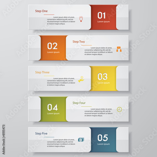 Design clean number banners template. Vector.