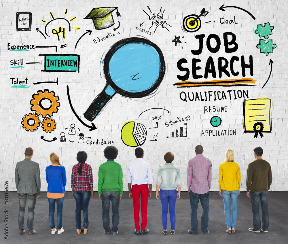 Fototapeta premium Ethnicity Business People Searching Job Search Concept