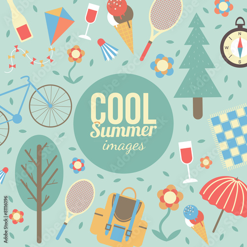 Summertime vacations and traveling background.