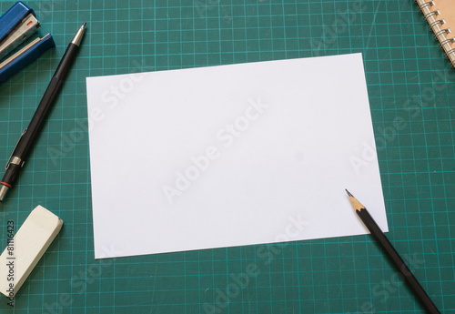 Stationery and blank white paper( White paper for text )