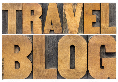 travel blog typography in wood type