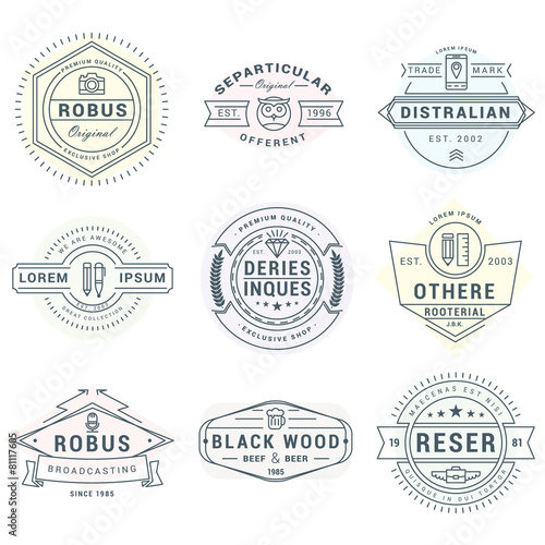 Set of Hipster Vintage Logotypes, Badges for Your Business