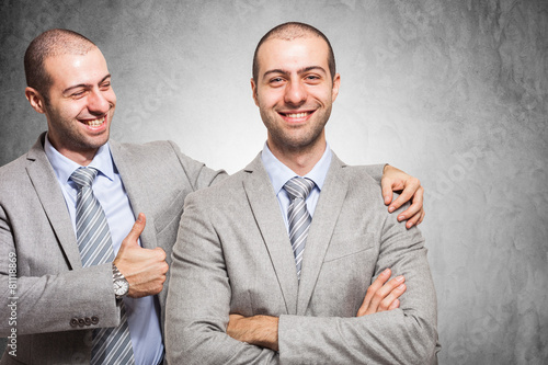 фотографія Businessman congratulating with himself