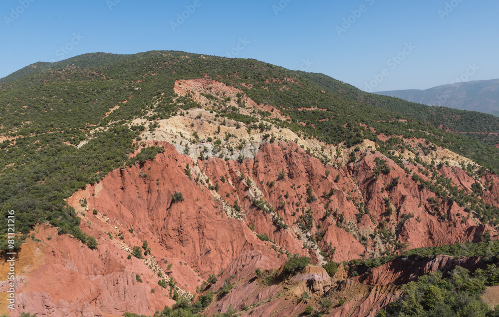 The mountain of sedimentary rock of the Atlas mountain