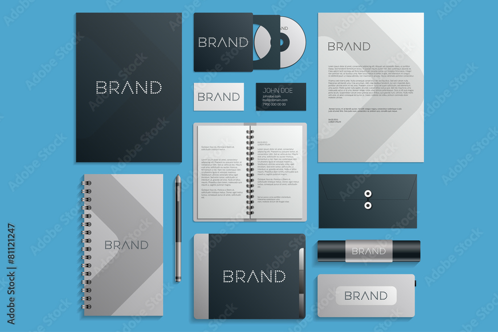Modern corporate identity template design. Flat design Modern corporate identity template design. Flat design
