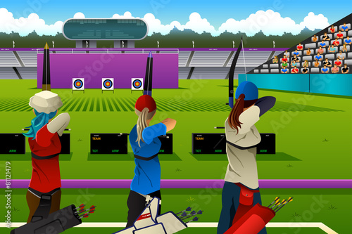 Archers in the archery competition