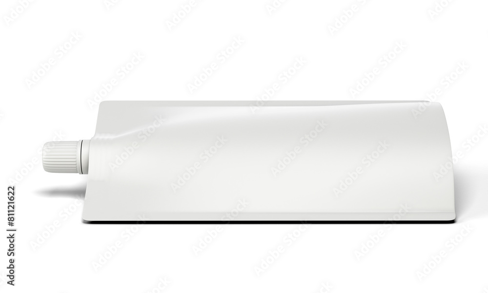 Single white plastic package on side template Single white plastic package on side template